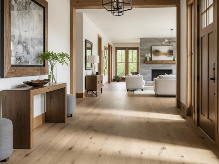 Stylish Edmonton home with rustic hardwood flooring