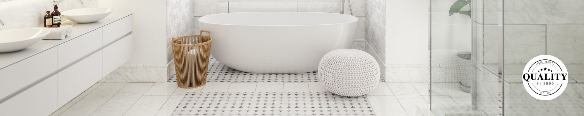 Bathroom renovation  services from Quality Floor Covering Ltd. in the Leduc, AB area - stop by our showroom to learn more today!