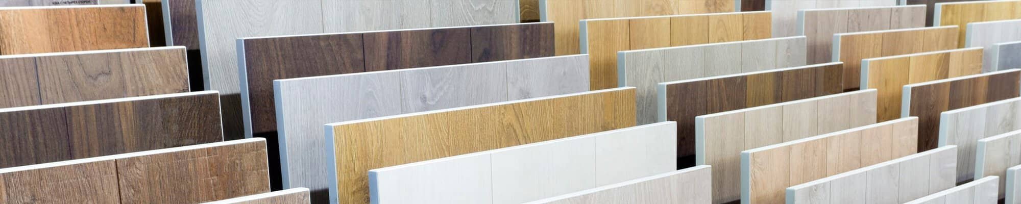 LVP Flooring products in a bright flooring showroom display at Quality Floors in Leduc AB