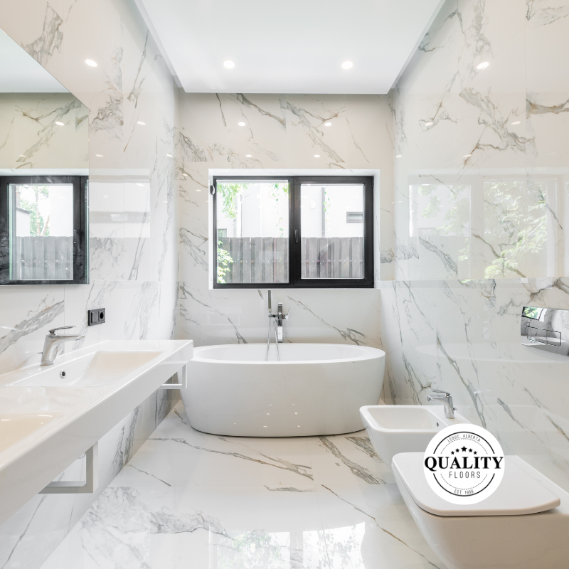 Bathroom renovation services at Quality Floor Coverings Ltd. in Leduc, AB